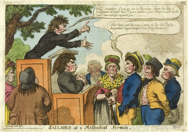 Sailors at a Methodist Sermon, 1819. Creator: Unknown.
