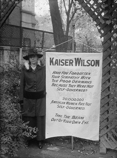 Woman Suffrage Banners, 1917. Creator: Harris & Ewing.