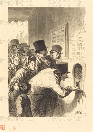 Un Guichet de théâtre, 1862. Creator: Charles Maurand.