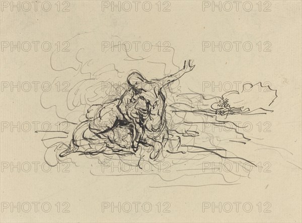 Centaur Carrying Off a Woman. Creator: Honore Daumier.