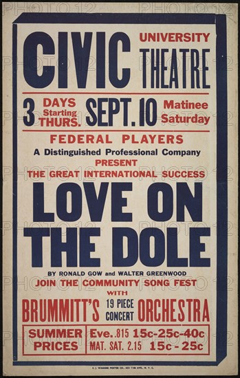 Love on the Dole, Syracuse, NY, 1936. Creator: Unknown.