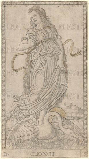 Clio, c. 1465. Creator: Master of the E-Series Tarocchi.