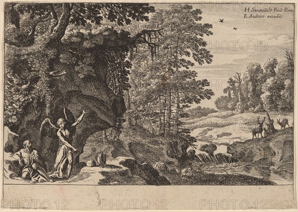 Elijah in the Wilderness. Creator: Herman van Swanevelt.