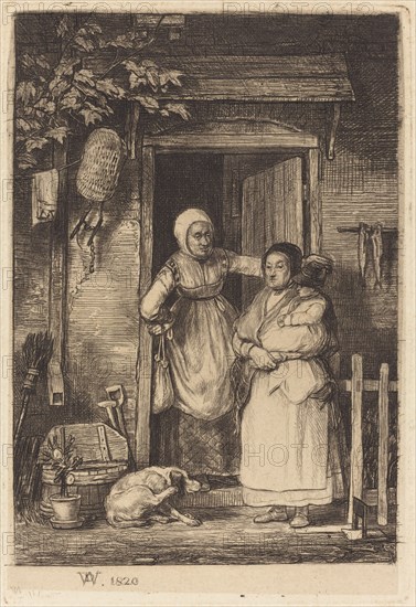 The Cottage Door, published 1824. Creator: David Wilkie.