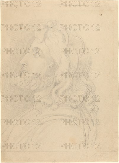 Bust of a Bearded Man Looking Up. Creator: John Flaxman.