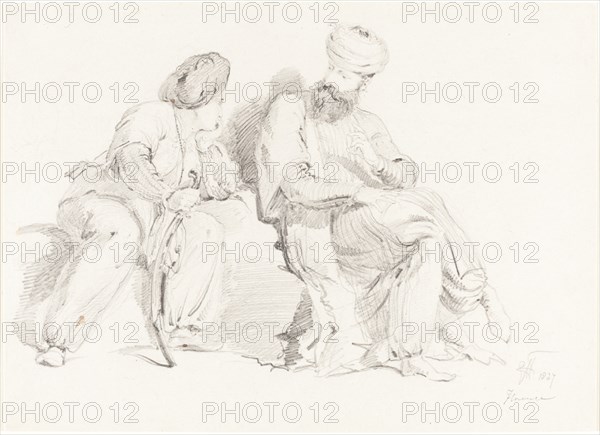 Two Men in Oriental Dress, 1827. Creator: George Hayter.