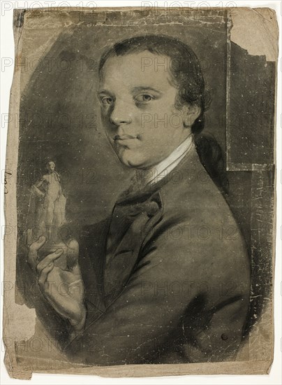 Young Man Holding Statuette, 1760. Creator: John Russell.