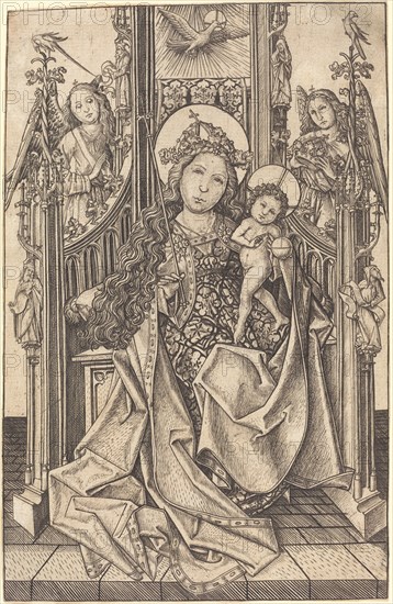 Madonna and Child Enthroned, c. 1466. Creator: Master ES.