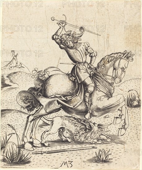 Saint George and the Dragon, c. 1500. Creator: Master MZ.