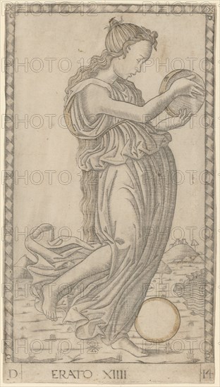 Erato, c. 1465. Creator: Master of the E-Series Tarocchi.