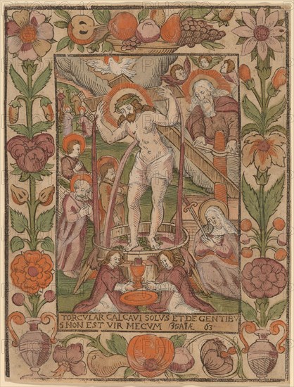 Christ in the Wine Press, 16th century. Creator: Unknown.