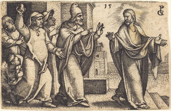 The Pharisees Wish to Stone Christ. Creator: Georg Pencz.