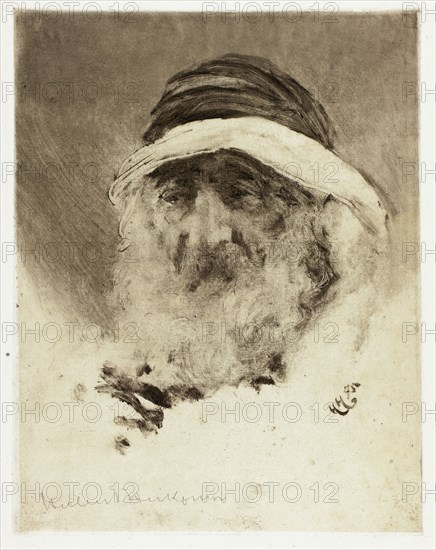 Study of an Arab Head, 1895. Creator: Hubert von Herkomer.