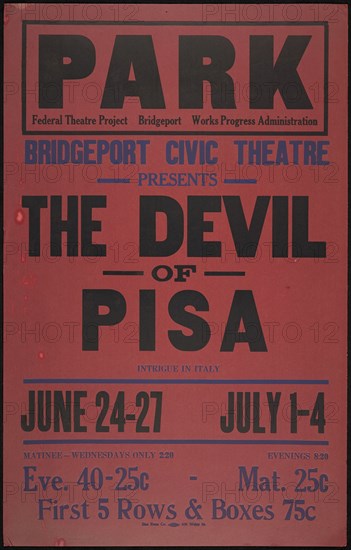 The Devil of Pisa, Bridgeport, CT, 1937. Creator: Unknown.