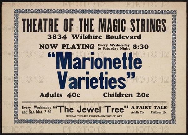 Marionette Varieties, Los Angeles, 1937. Creator: Unknown.
