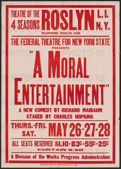 A Moral Entertainment, Roslyn, NY, 1938. Creator: Unknown.