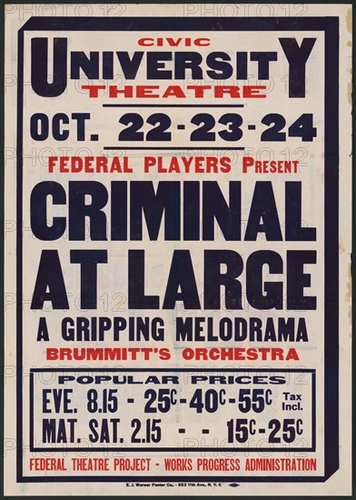 Criminal At Large, Syracuse, NY, [193-]. Creator: Unknown.