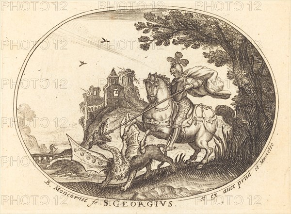 Saint George and the Dragon. Creator: Balthasar Moncornet.