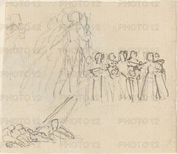 Sheet of Studies [recto and verso]. Creator: John Flaxman.