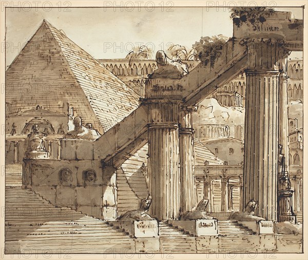 Egyptian Stage Design, 1800/1810. Creator: Pietro Gonzaga.