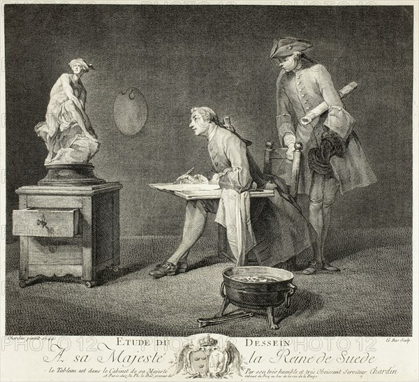 The Drawing Lesson, 1749. Creator: Jacques Philippe Le Bas.