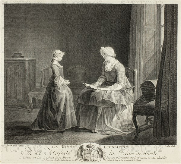 The Good Education, 1749. Creator: Jacques Philippe Le Bas.