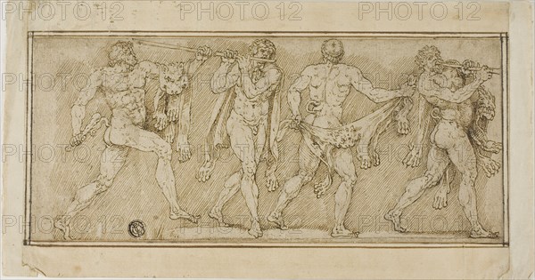 Frieze of Satyrs Wearing Lion Skins and Playing Pipes, n.d.