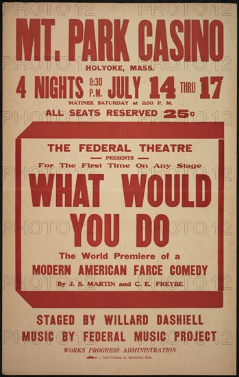 What Would You Do, Holyoke, MASS, [193-]. Creator: Unknown.