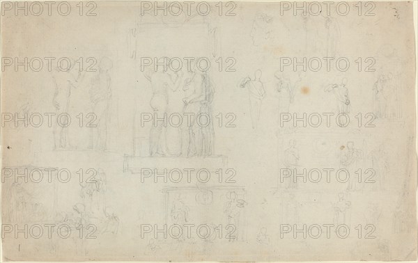 Sheet of Sketches [recto and verso]. Creator: John Flaxman.