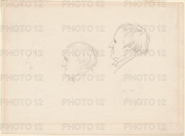 Studies of Men, c. 1850s. Creator: Emanuel Gottlieb Leutze.