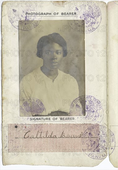 Caltilda Downes: Barbados Passport, 1917. Creator: Unknown.