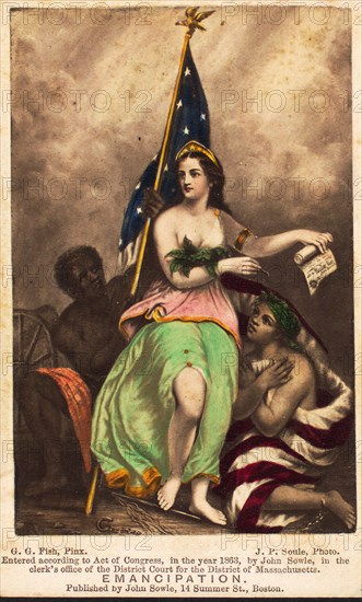 Emancipation, 1863. Creators: George G Fish, John P. Soule.