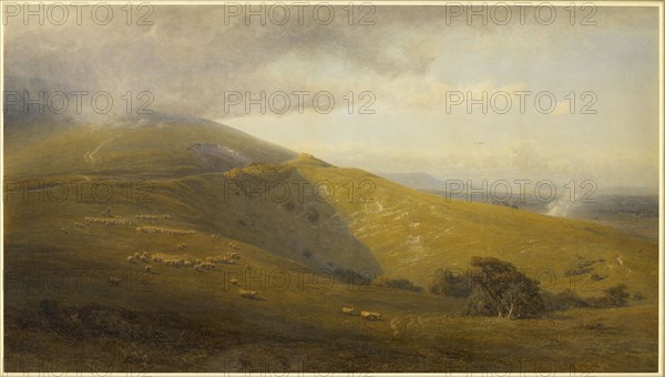 A View on the South Downs, 1871. Creator: Henry George Hine.