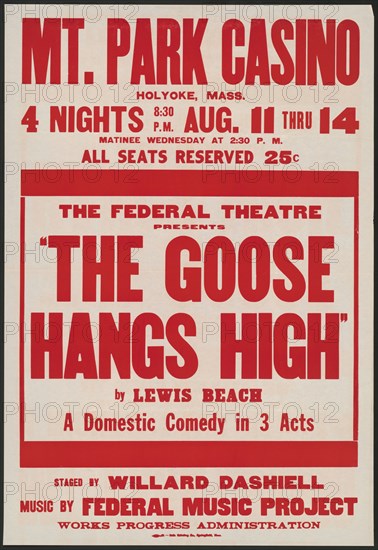 The Goose Hangs High, Holyoke, MA, [193-]. Creator: Unknown.