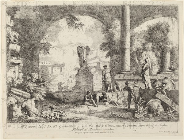 Landscape with Classical Ruins, 1720s. Creator: Marco Ricci.