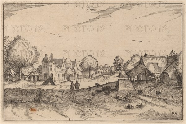 Village Road, published 1612. Creator: Claes Jansz Visscher.