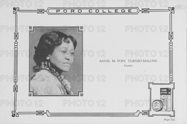 Anne M. Pope Turnbo-Malone; Founder, 1922. Creator: Unknown.