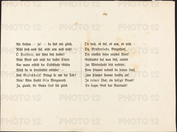 Auch ein Todtentanz: Text Page, 1849. Creator: Alfred Rethel.