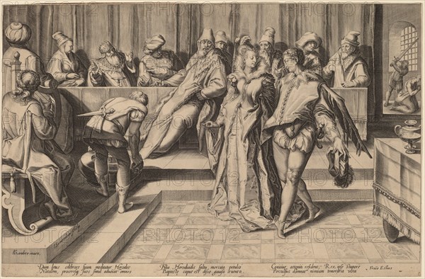 Salome Dancing Before Herod, c. 1592. Creator: Jan Saenredam.