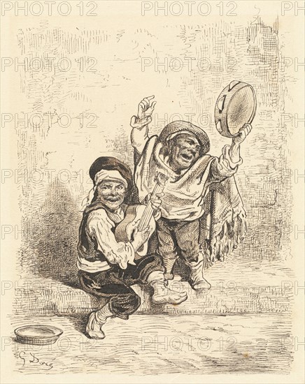 Dwarf Musicians of Granada, 1861/1862. Creator: Gustave Doré.