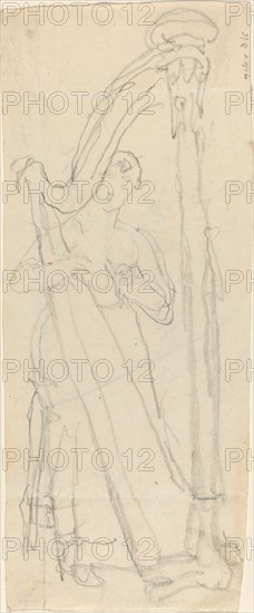 Woman Playing a Harp (Lavinia Banks?). Creator: John Flaxman.