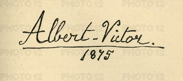 'Albert Victor, 1875 - Signature', (c1897). Creator: Unknown.