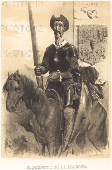 Don Quixote de la Mancha, c. 1855. Creator: Célestin Nanteuil.