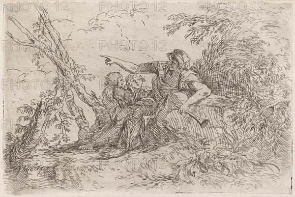 Shepherd in a Landscape, c. 1660/1661. Creator: Salvator Rosa.