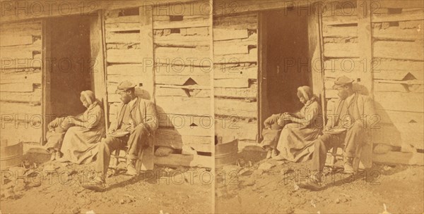 A cabin door on Sunday morning, c1850-c1930. Creator: Unknown.