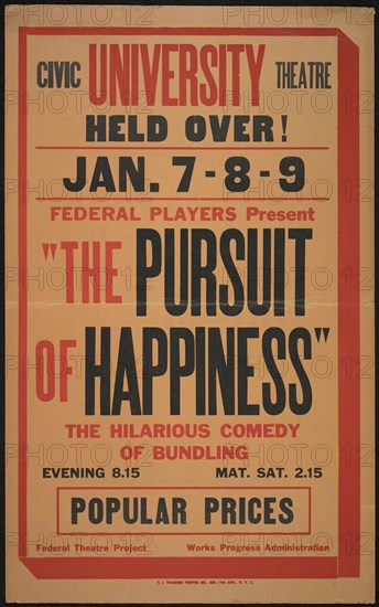 The Pursuit of Happiness, Syracuse, NY, 1936. Creator: Unknown.