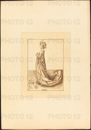 A Lady in a Long Dress, 1780. Creator: Maria Catharina Prestel.
