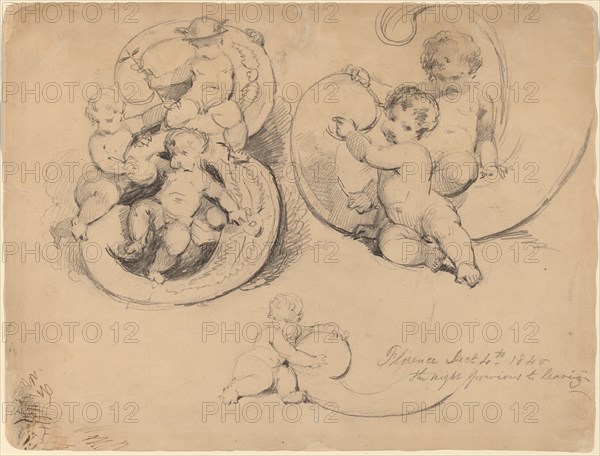 Banknote Studies [recto], 1840. Creator: John William Casilear.