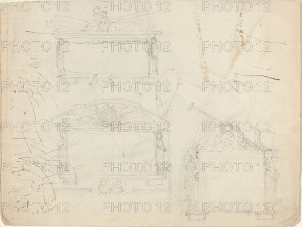 Designs for Monuments [recto and verso]. Creator: John Flaxman.