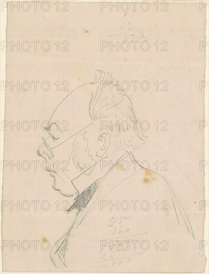 Profile of a Man, after 1865. Creator: Emanuel Gottlieb Leutze.